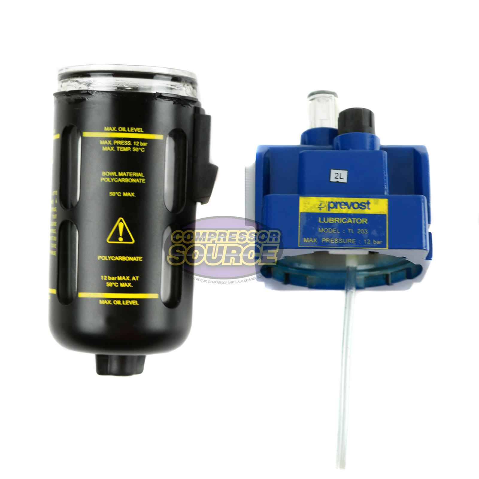 Prevost 1/2" Compressed Air InLine Oiler / Lubricator Inline Oil